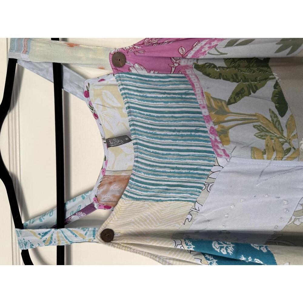 Blue Sky Size Small Patchwork Pattern Sleeveless … - image 3